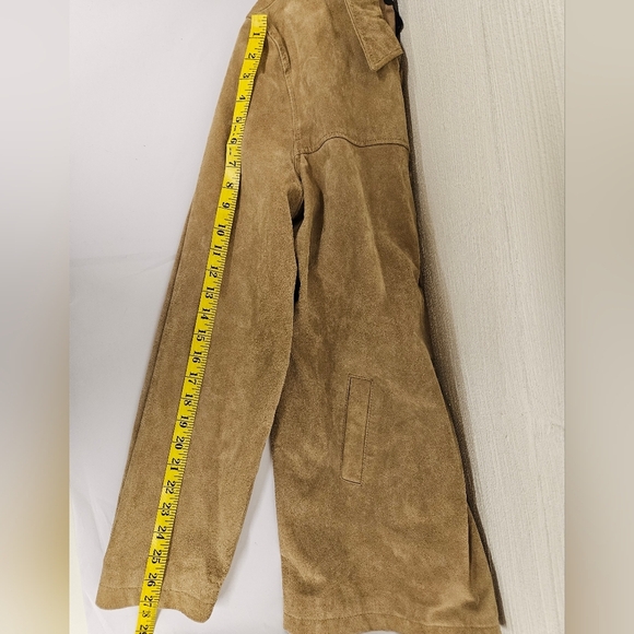 Moda International 90s Suede Leather Jacket in Camel Size Large Tall - Picture 10 of 12